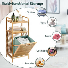 Load image into Gallery viewer, Tilt out Bamboo Shelf Slat Frame Storage Laundry Hamper