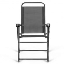 Load image into Gallery viewer, Set of 4 Folding Sling Chairs with Armrest