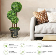 Load image into Gallery viewer, 36'' Artificial Topiary Triple Ball Tree for Indoor and Outdoor