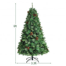 Load image into Gallery viewer, 6 Feet Unlit Hinged PVC Artificial Christmas Pine Tree with Red Berries