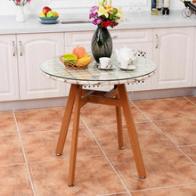 Load image into Gallery viewer, Round Dining Table with Steel Frame & Tempered Glass Top