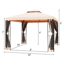 Load image into Gallery viewer, 10 x 10 ft 2 Tier Vented Metal Gazebo Canopy with Mosquito Netting