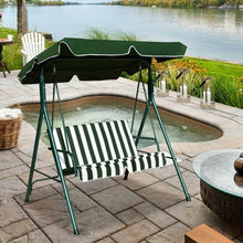 Load image into Gallery viewer, Loveseat Cushioned Patio Steel Frame Swing Glider -Green