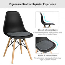 Load image into Gallery viewer, 4Pcs Mid Century Dining Chair with Linen Cushion-Black