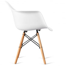 Load image into Gallery viewer, Set of 2 Mid-Century Dining Arm Chairs with Wood Legs