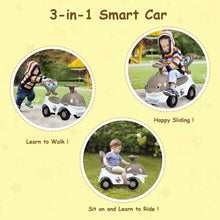 Load image into Gallery viewer, 3-in-1 Baby Walker Sliding Car Pushing Cart Toddler Ride-Gray
