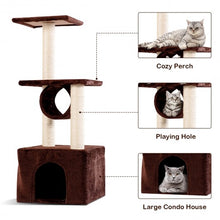 Load image into Gallery viewer, 37" Cat Tree Condo Scratch Post Kitten Pet House-Coffee