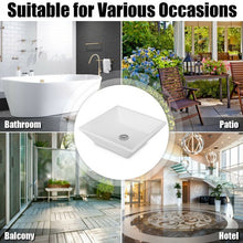 Load image into Gallery viewer, 16" x 16" Square Bathroom Ceramic Vessel Sink with Pop-up Drain