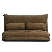 Load image into Gallery viewer, 6-Position Adjustable Sleeper Lounge Couch with 2 Pillows-Coffee