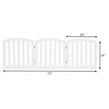 Load image into Gallery viewer, 24'' Configurable Folding Standing 3 Panel Wood Pet Fence-White