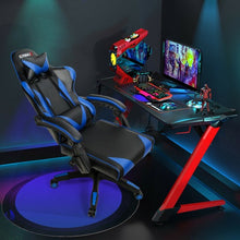 Load image into Gallery viewer, Gaming Chair Reclining Swivel with Massage Lumbar Support -Blue