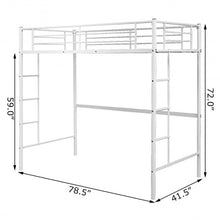 Load image into Gallery viewer, Metal Twin Loft Ladder Beds-White