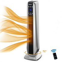 Load image into Gallery viewer, 1500W Portable Oscillating Space Heater with Remote Control-Silver