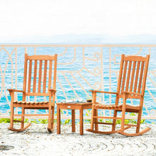 Load image into Gallery viewer, 3 pcs Eucalyptus Rocking Chair Set with Coffee Table