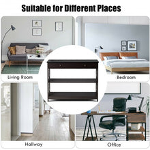 Load image into Gallery viewer, Console Table 3-Tier with Drawer and Storage Shelves-Espresso