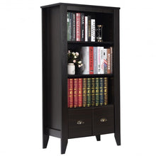 Load image into Gallery viewer, 3 Shelf Adjustable Antique Organizer Bookcase with 2 Drawers