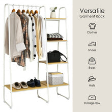 Load image into Gallery viewer, Clothes Rack Free Standing Storage Tower with Metal Frame-Natural