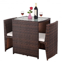 Load image into Gallery viewer, 3 pcs Cushioned Outdoor Wicker Patio Set