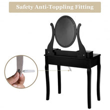 Load image into Gallery viewer, Vanity Set with Removable Makeup Organizer-Black