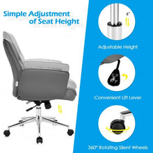 Load image into Gallery viewer, Modern Home Office Leisure Chair PU Leather Adjustable Swivel with Armrest-Gray