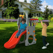 Load image into Gallery viewer, Children Castle Slide with Basketball Hoop and Telescope