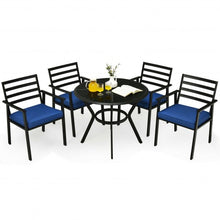 Load image into Gallery viewer, 5PCS Outdoor Patio Dining Chair Table Set with Cushions