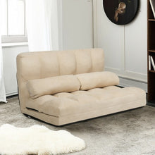 Load image into Gallery viewer, Foldable Floor 6-Position Adjustable Lounge Couch-Beige