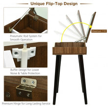 Load image into Gallery viewer, Vanity Table Set with Flip Top Mirror and Padded Stool-Wood