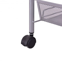 Load image into Gallery viewer, Black/Gray 4 Tier Storage Rack Trolley Cart-Black