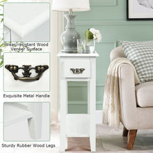 Load image into Gallery viewer, 2 Tier End Bedside Sofa Side Table Narrow Nightstand-White