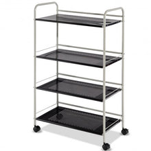 Load image into Gallery viewer, 4 Tiers Rolling Storage Cart Utility Trolley