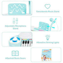 Load image into Gallery viewer, Multifunctional 37 Electric Keyboard Piano with Microphone-Blue