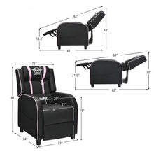 Load image into Gallery viewer, Massage Racing Gaming Single Recliner Chair-Pink