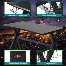Load image into Gallery viewer, Gaming Desk with Mousepad and Cup Headphone Holder