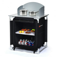 Load image into Gallery viewer, Portable Outdoor Camping Cooking Table with Storage Organizer