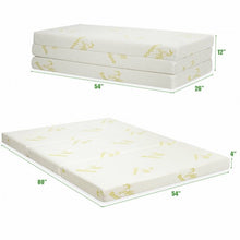 Load image into Gallery viewer, 4� Folding Foam Mattress Tri-fold Sofa Bed Mat-Full Size