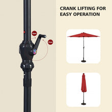 Load image into Gallery viewer, 10FT Patio Solar Umbrella LED Patio Market Steel Tilt W/ Crank Outdoor New-Burgundy