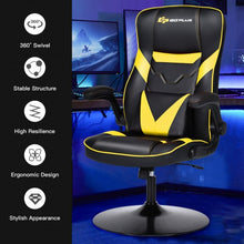 Load image into Gallery viewer, Rocking Gaming Chair Height Adjustable Swivel Racing Style Rocker -Yellow