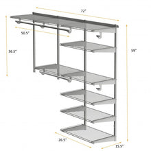 Load image into Gallery viewer, Custom Closet Organizer Kit 4 to 6 ft Wall-Mounted Closet System with Hang Rod