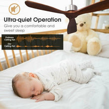 Load image into Gallery viewer, 52" Modern Brushed Nickel Finish Ceiling Fan with Remote Control