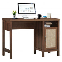 Load image into Gallery viewer, Rustic Computer Desk Writing Table Study Workstation with Storage Cabinet-Walnut
