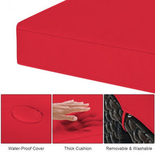 Load image into Gallery viewer, 2Pcs Patio Rattan Ottoman Cushioned Seat-Red
