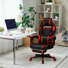 Load image into Gallery viewer, Massage Gaming Chair with Footrest and Lumbar Support