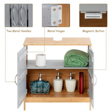 Load image into Gallery viewer, Bathroom Under Sink Vanity Cabinet Bamboo Freestanding Shelf Cabinet