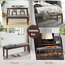 Load image into Gallery viewer, Upholstered Entryway Bench Footstool with Wood Legs