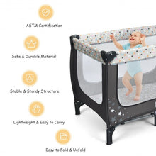 Load image into Gallery viewer, Portable Baby Playpen with Mattress Foldable Design-Gray