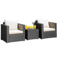 Load image into Gallery viewer, 3 Pcs Patio wicker Furniture Set-White