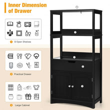 Load image into Gallery viewer, Bathroom Storage Cabinet with Drawer and Shelf Floor Cabinet-Black