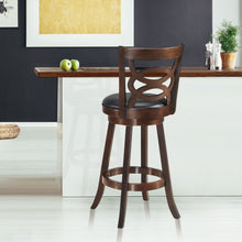 Load image into Gallery viewer, Counter Height Upholstered Espresso Swivel Dining Chair-29"