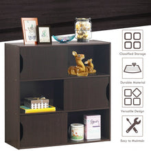 Load image into Gallery viewer, 3-cube Bookcase Cabinet with Humanized Grooved Handles